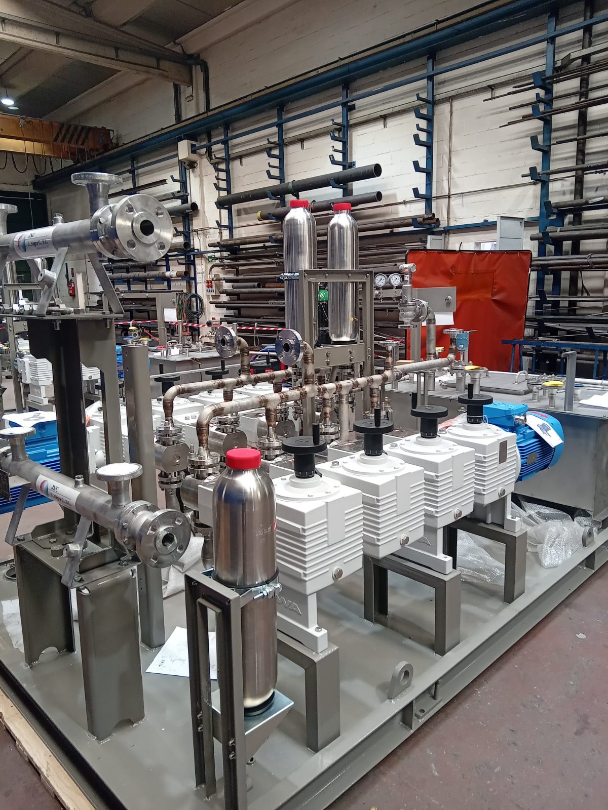 Skid de processo em inox