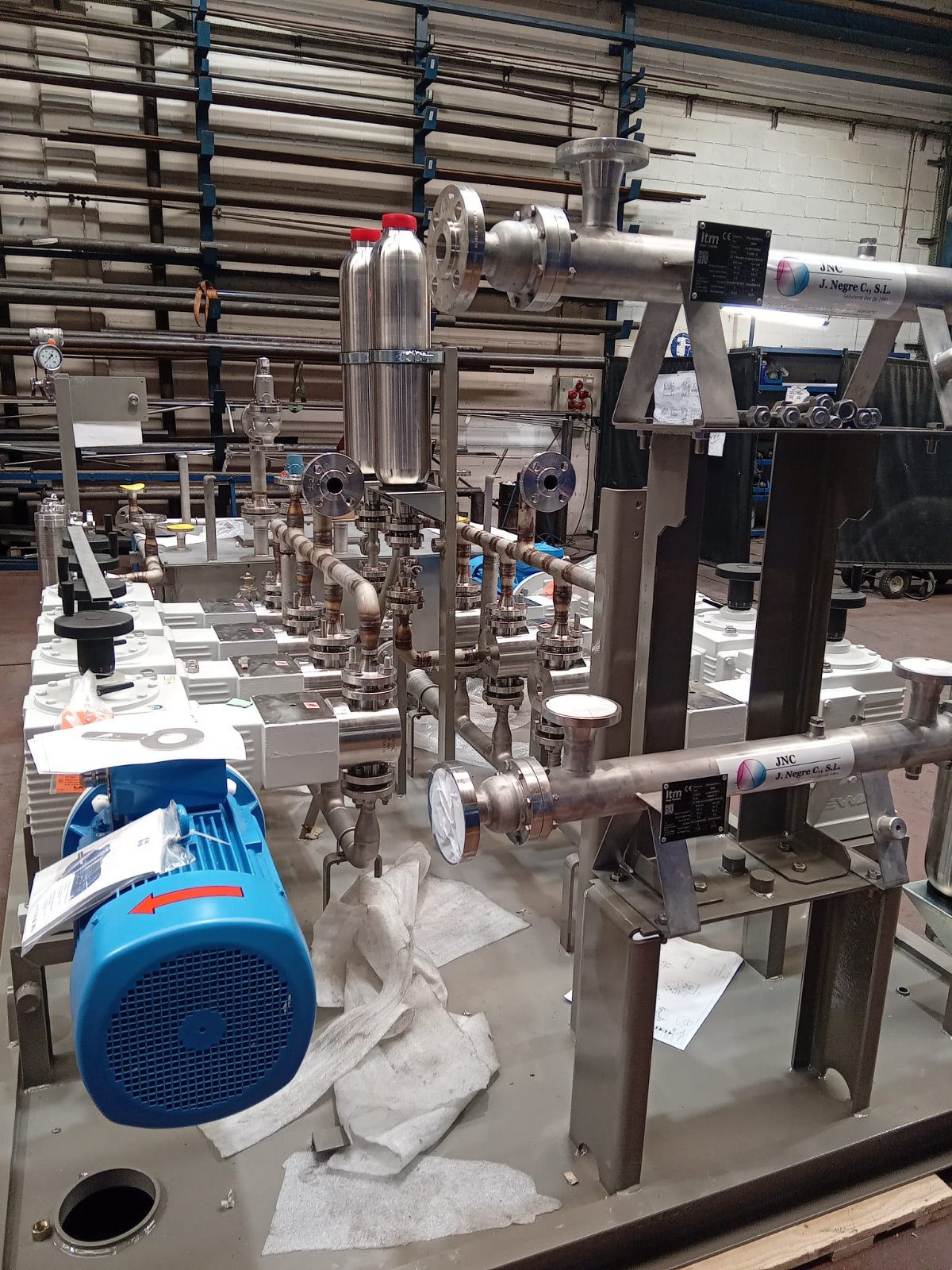 Skid de processo em inox